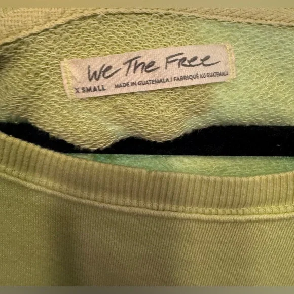 NWOT Free People We The Free Camden Sweatshirt - lightning bolt lime - XS - Picture 7 of 7
